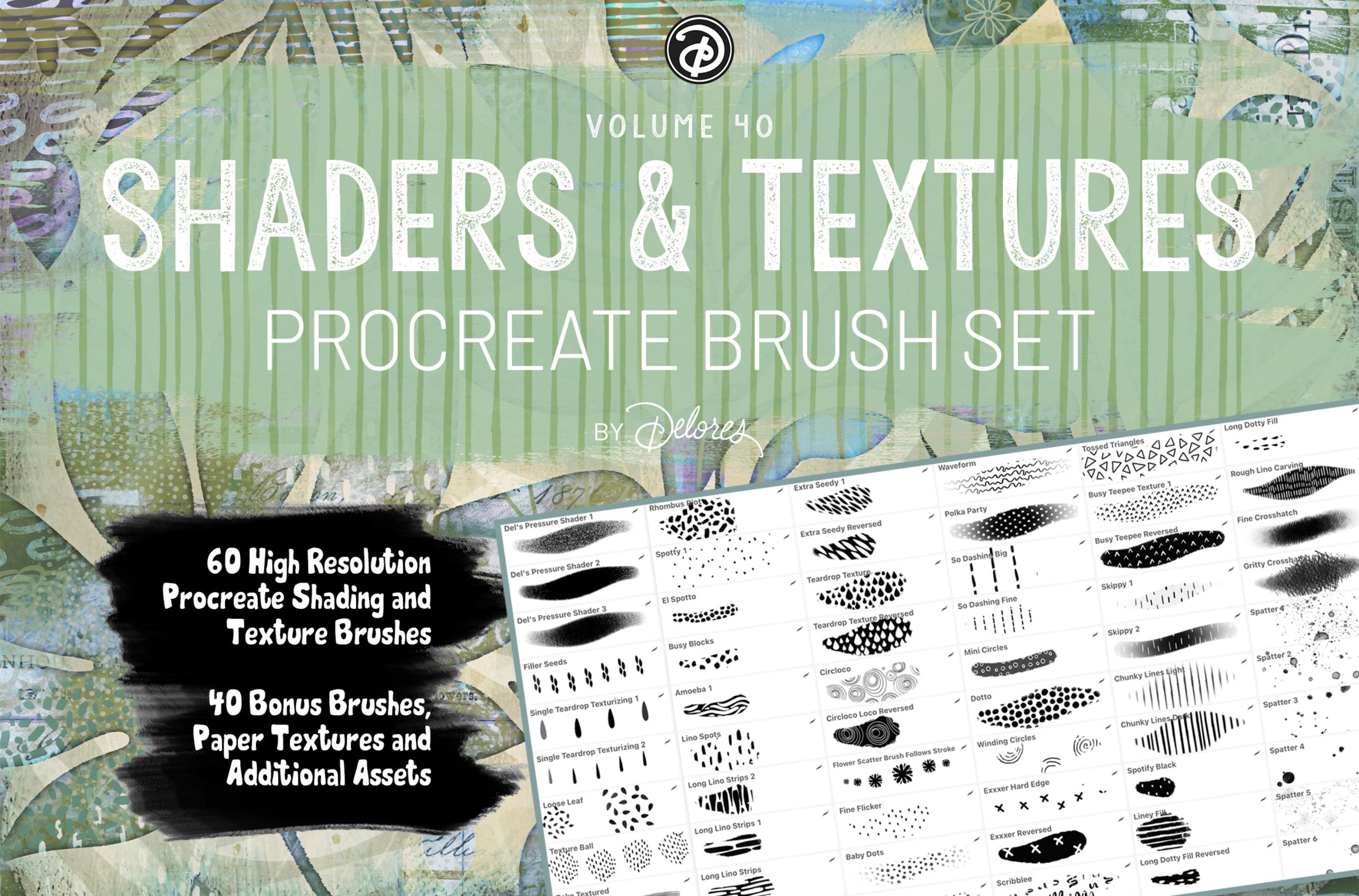 Volume 040 - Massive Shader and Texture Procreate Brush Set