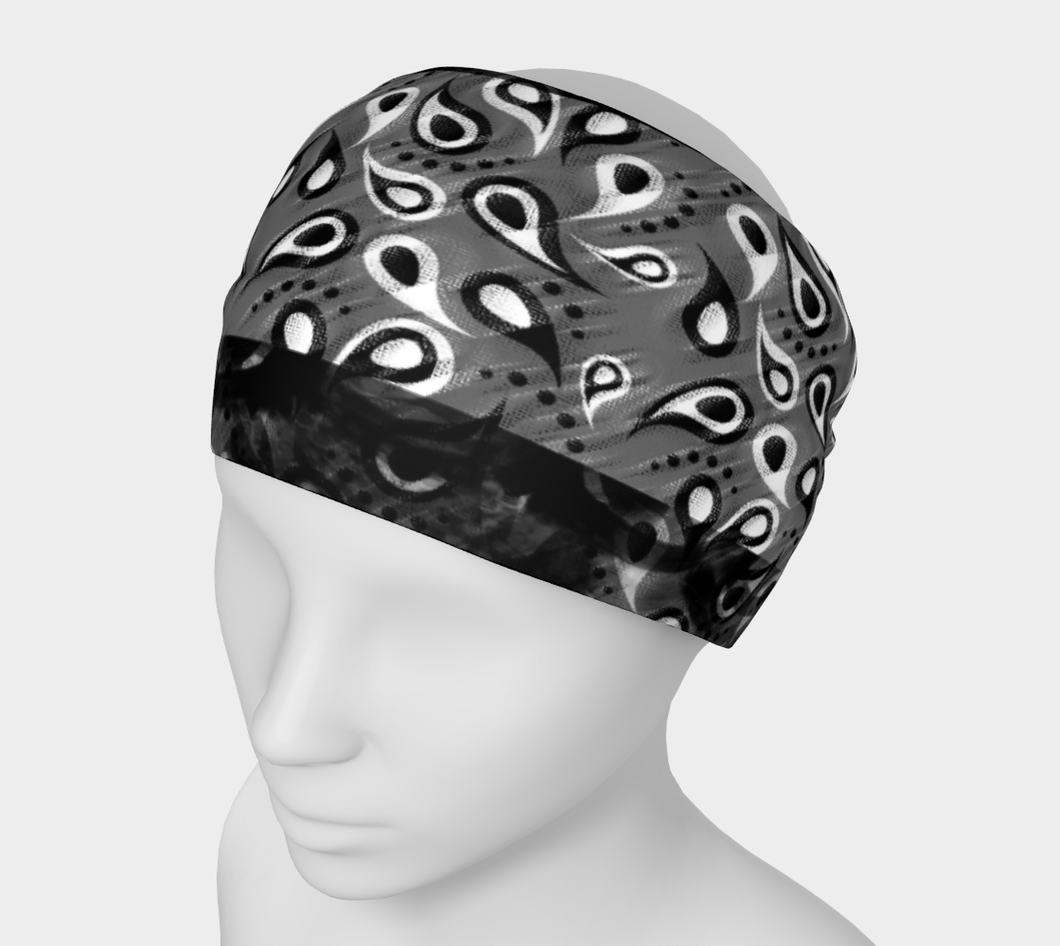 Bittermelon Paisley Headband in Black - deloresartcanada