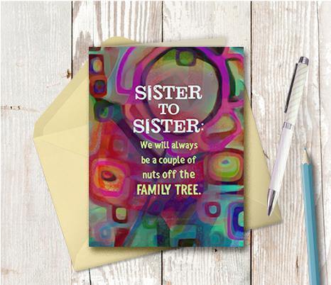 0675 Sisters Nuts Note Card - deloresartcanada